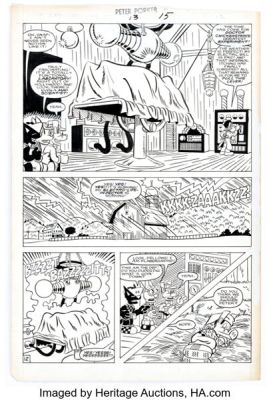 Joe Albelo and Pierre Fournier Peter Porker, the Spectacular Spider-Ham #13 Story Page 12 Original Art (Marvel, 1987).