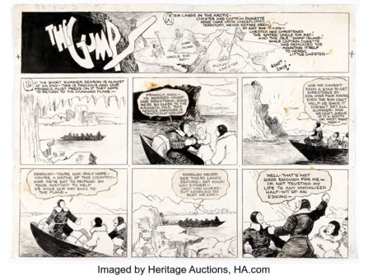 Sidney Smith The Gumps Partial Sunday Comic Strip Original Art and Tearsheet dated 9-22-35 (Chicago Tribune-New York News Syndicate, 1935). (Total: 2 Items)