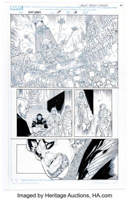 Scott Hanna [Carlos Magno printed blue lines] Black Order #5 Story Page 6 Original Art (Marvel, 2019).