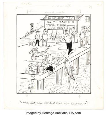 Jeff Keate Time Out! Daily Single Panel Comic Strip Original Art dated 5-24 (Publishers Newspaper Syndicate, c. 1960s). | Heritage