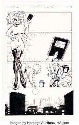 Jason Pearson and Karl Story Men‘s Adventure Comix #7 Action Figures Story Page 9 Original Art (Penthouse, 1996).