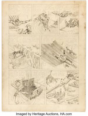 Joe Shuster Studio More Fun Comics #102 Story Page 6 Preliminary Original Art (DC, 1945). | Heritage