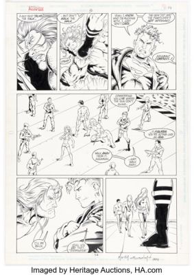 Gene Gonzales, Martin Egeland, and Howard Shum Aquaman #3 Superboy Story Page 14 Original Art (DC, 1994).