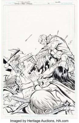 Paul Pelletier and Tony Kordos Batman and Robin Eternal #19 Cover Original Art (DC, 2016).