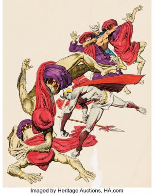 Jesse Santos Brothers of the Spear #1 Cover Original Art (Gold Key, 1972). (Total: 2 Items) | Heritage