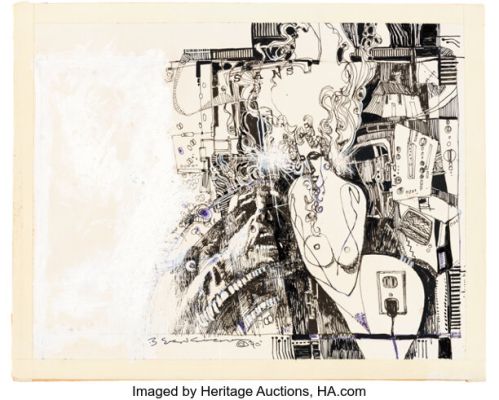 Bill Sienkiewicz Penthouse Forum "Midnight Racer" Illustration Original Art (Penthouse International, 1990). | Heritage