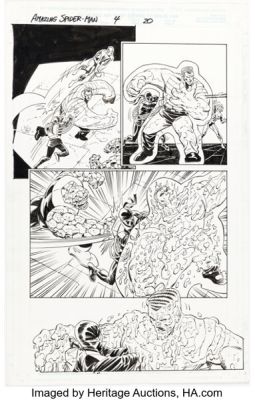 John Byrne and Scott Hanna The Amazing Spider-Man #4 Sandman Story Page 20 Original Art (Marvel, 1999). | Heritage