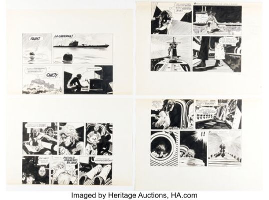 Attilio Micheluzzi Giornalino #4 "Captain Erik" Story Pages 4-5 Original Art (Edizioni San Paolo, 1977). (Total: 4 Original Art) | Heritage