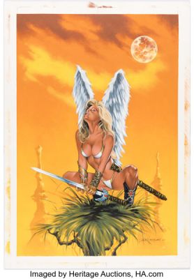 Dave Nestler - Angelic Warrior Pin-Up Painting Original Art (2001). | Heritage