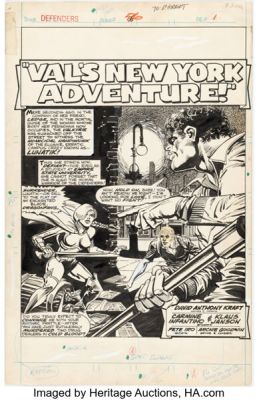 Carmine Infantino and Klaus Janson The Defenders #56 "Val’s New York Adventure!" Splash Page 1 Original Art (Marvel, 1978). | Heritage