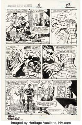 Don Perlin and Frank Springer Marvel Super-Heroes #4 Spider-Man and Nick Fury Story Page 23 Original Art (Marvel, 1990). | Heritage
