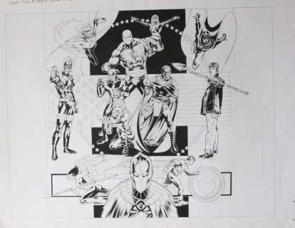 Mike Bair, Steve Sadowsky - secret files & origins guide to the dc universe 2000 #1 pin-up la dps - atom smasher, black canary, doctor fate, doctor mid-nite, the flash, hawkgirl, hourman, sand, sentinel (alan scott,) star-spangled kid, starman, & wildcat - 2000