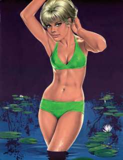 Aslan | Pin-up pour le magazine Elle, années 60 Gouache originale 41,5 x | Kahn et Associés