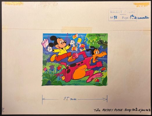 Walt Disney - Mickey,... | Lot 98 - Walt Disney - Mickey, illustration à la gouache sur... | Tessier Sarrou