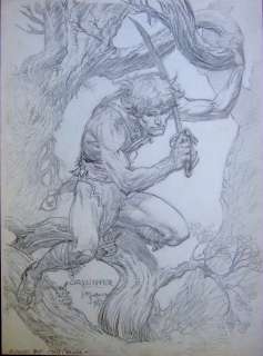 Michael Kaluta | ERB CARSONOf VENUS Super Detailed Pencil Illustration On Bristol 1987 | Black Line Fever