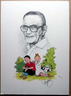 Suske en Wiske - Originele tekening in potlood, inkt en ecoline - portret Willy Vandersteen | Catawiki