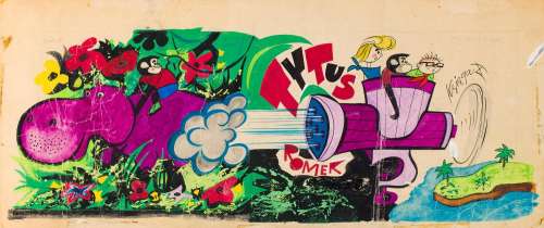 Henryk Jerzy Chmielewski (1923 - 2021) | Henryk Jerzy Chmielewski | "Tytus, Romek i A’Tomek", Księga X, projekt okładki, 1975 | Desa Unicum