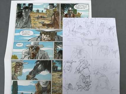 Hermann - Crayonné original (encre de 2 cases) - Duke T.1 - La Boue et le sang - (2016) | Catawiki