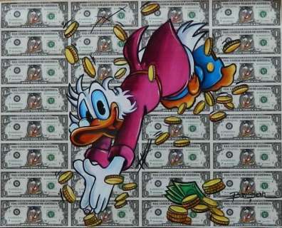 SAGE (Gabriel Brisan) - Mixed Media Artwork on Canvas - "Rich Duck" (2020) | Catawiki
