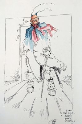 CAGNIAT Laurent Vauriens Dédicace... - Lot 86 - CAGNIAT Laurent Vauriens Dédicace à l‘aquarelle sur...
