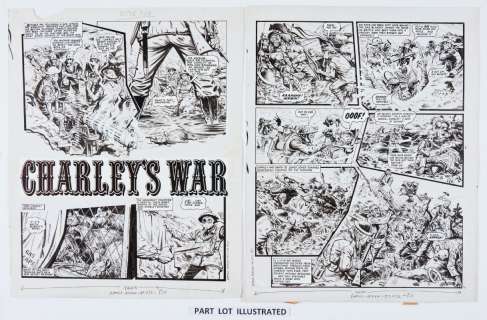 Charleys War: 4 original consecutive artworks (1980) by Joe Colquhoun… | Comic Book Auctions ltd