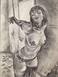 Bondage BDSM - Disegno Originale Sexy "Sedotta e legata" - Loose page | Catawiki