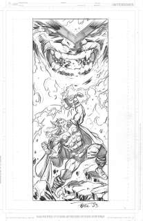 Paul Pelletier - Sketch Pin-Up, Thor vs. Surtur