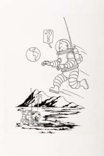 Hergé | Tintin et Milou sur la lune Travail de studio dans... | Vermot et Associés