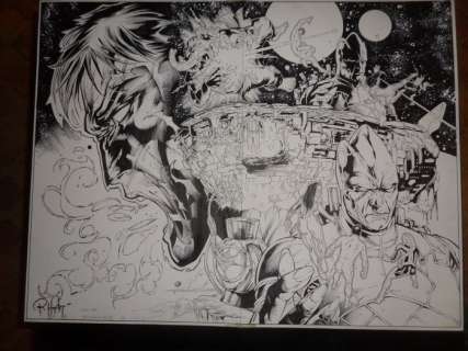 Billy TAN / Rob HUNTER planche originale 22x17 - GREEN LANTERN #23 DOUBLE PAGE SPLASH - Loose page - First edition - (2013) | Catawiki