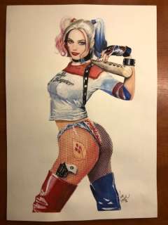 Heijink. John - Originele tekening in kleur - Harley Quinn - (2020) | Catawiki