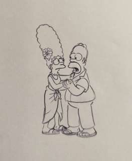 The simpsons - Homer and Marge Simpson 2003 - EABF08 - Sc-44 - original drawing | Catawiki