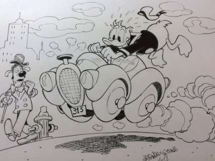 Donald Duck - â€œWrooom!â€ - Loose page - Unpublished - (2012/2012) | Catawiki