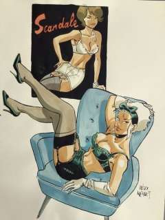 Meynet, Félix - Dessin original couleur - Scandale | Catawiki