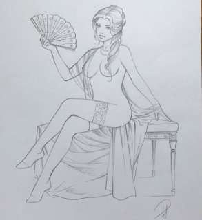 Paturaud, Laurent - Dessin original (crayon) - Transparence et eventail | Catawiki