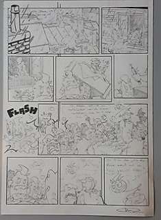 Berte, Kristof - 3 Originele potloodpagina‘s - Lise op monstereiland