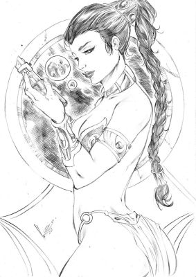 Leoartcomics(Léo Oliveira) | Princess Leia Pencil Sketch 09x12 | Raremarq (Buy It Now)
