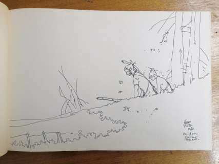 Hugo Pratt - Illustrazione autografa originale per "Wheeling" - Hardcover - First edition - (1972/1978) | Catawiki