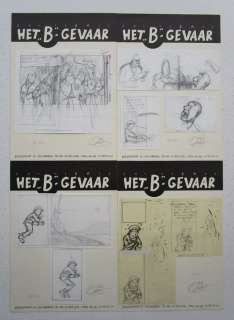 Dirk Stallaert - 4 x ex-libris met originele schetsen/tekening - Nino - Loose page - (1995) | Catawiki