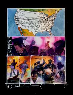 Bill Sienkiewicz - voodoo child: the illustrated legend of jimi hendrix p 85 painting (1995)