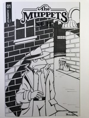 Dan Neidlinger | Kermit the Frog Muppets Noir sketch cover | Raremarq (Buy It Now)
