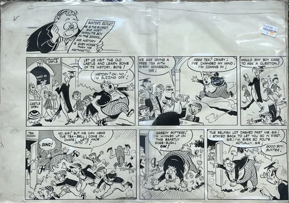 Lot 391 - Reg Parlett (1904-1991), original artwork for a Billy Bunter cartoon from Knock-out comic, "Bunter’s | misc / divers