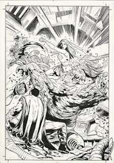 Batman, Supergirl - Original commision art by Manuel Garcia - First edition - (2015)