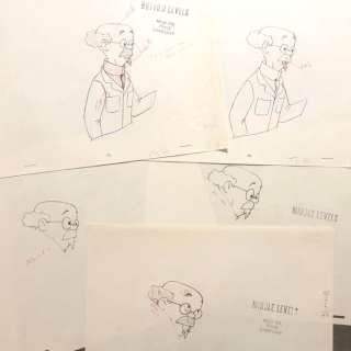 Tintin - 5x Original Animation Drawings - Tournesol - On a marché sur la lune - (années 60) | Catawiki