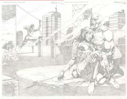Daredevil Commission 22x17 - La Mort d’Elektra - Loose page - First edition - (2013) | Catawiki