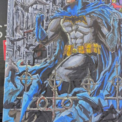 Batman ORIGINAL ART Sketch Cover 1/1 Hand Drawn Colored Justice League | eBay US (Buy It Now)