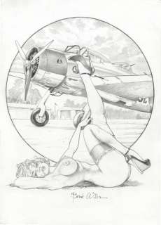 William Bondi - illustrazione originale "Pin up" - Loose page | Catawiki