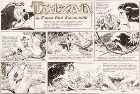 Bob Lubbers Tarzan Sunday Comic Strip #1179 Original Art dated 10-11-53 (United Features Syndicate, 1953).... | Heritage
