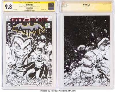 Arthur Adams Batman #75 Sketch Cover Variant Original Art (DC, 2019) CGC Signature Series NM/MT 9.8 White pages. - | Heritage
