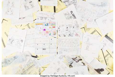 Jim Davis and Studio - Garfield Sunday Comic Strip Preliminary Group of Approximately 135 (United Feature Syndicate, 2003).