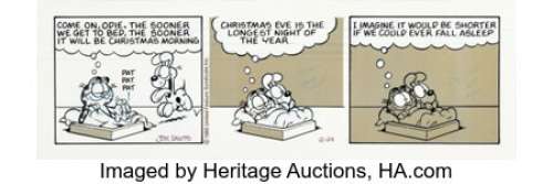 Davis, Jim | Jim Davis Garfield Daily Comic Strip Original Art dated 12-24-85 (United Feature Syndicate, 1985). ... | Heritage